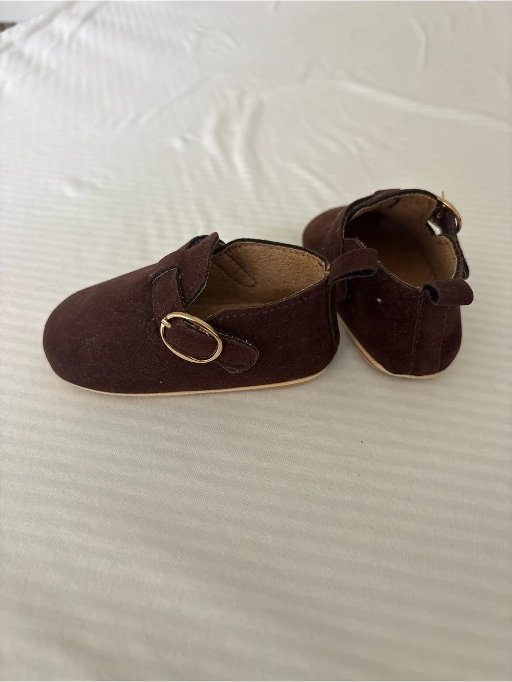 Classic Brown Suede Baby Mary Jane Shoes